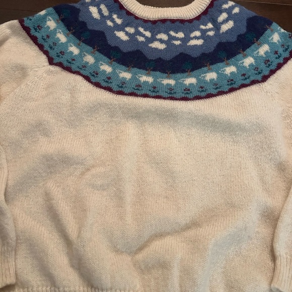 Vintage Woolrich Sheep Fair Isle Scenic Farm Landscape Wool Sweater - Picture 4 of 6